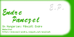 endre panczel business card