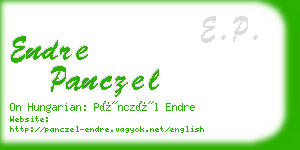 endre panczel business card